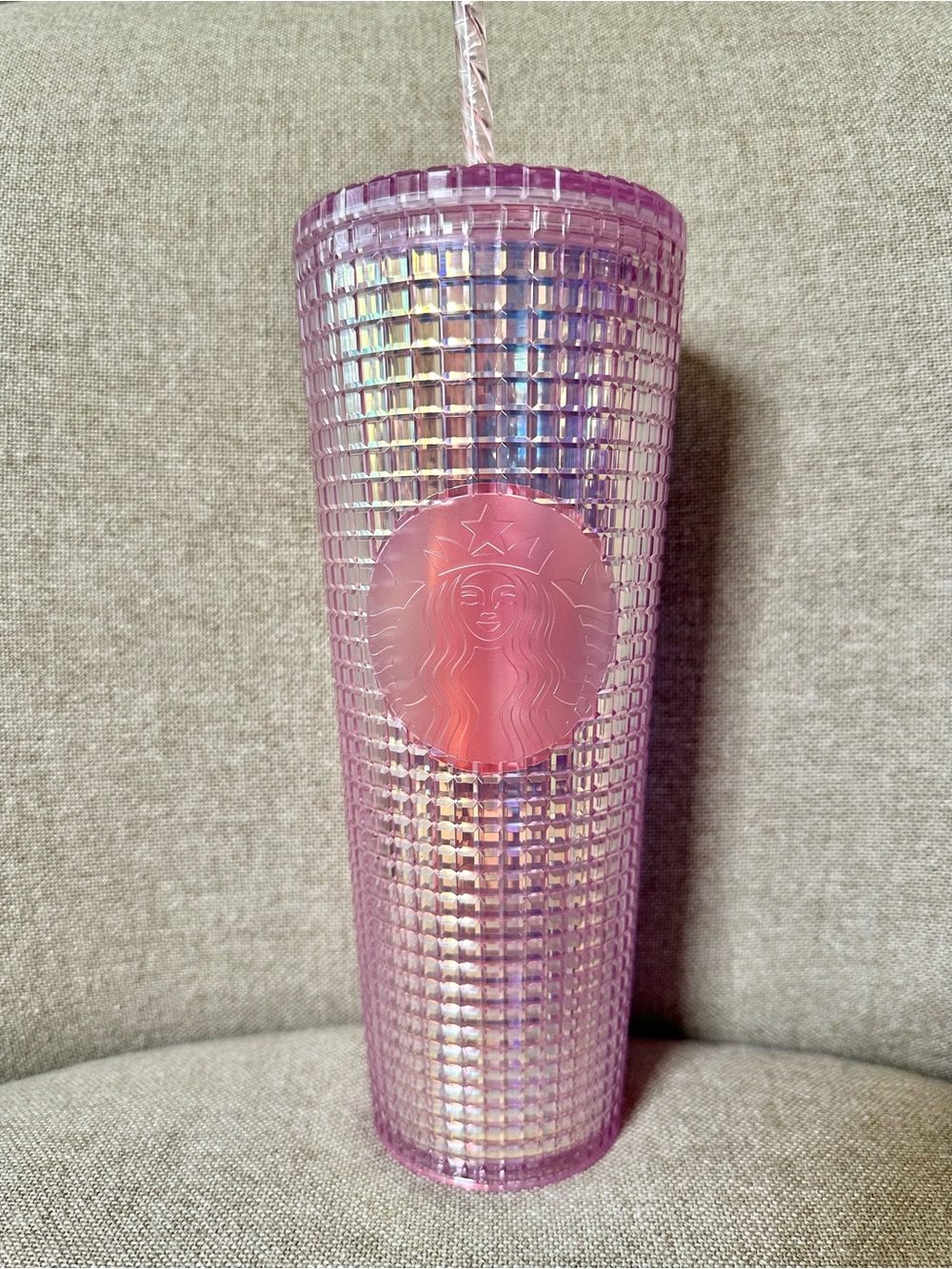 NWT Starbucks Iridescent Grid tumbler